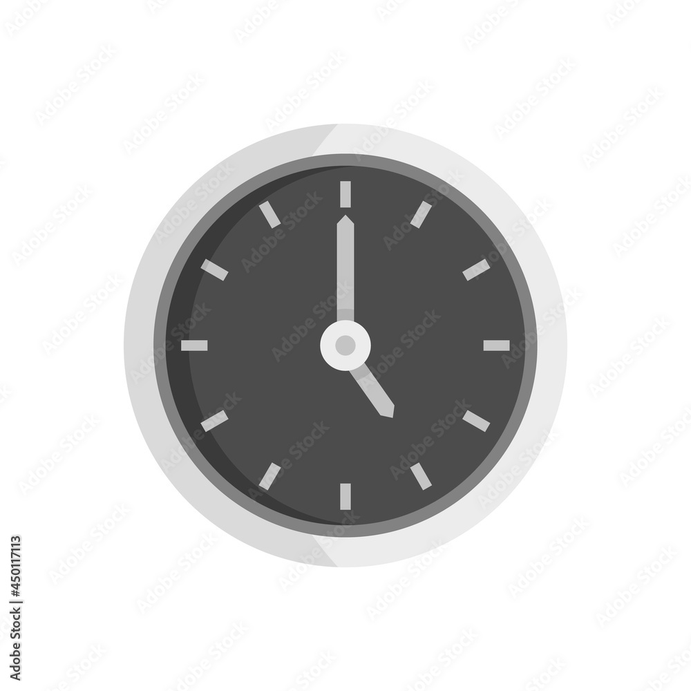 Office wall clock repair icon flat isolated vector Office wall clock repair icon flat isolated vector