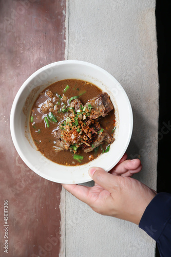 noodles, beef soup or beef noodles photo