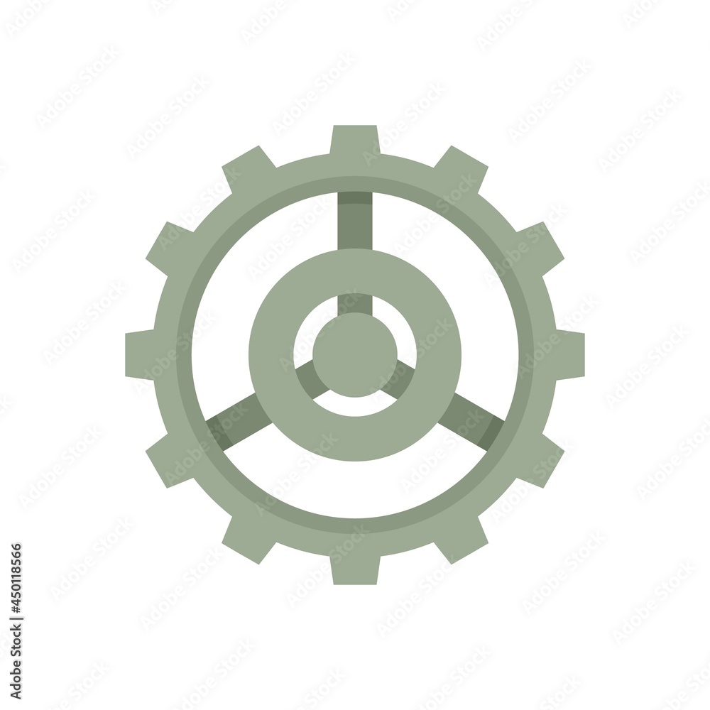 Old watch cog wheel icon flat isolated vector Old watch cog wheel icon flat isolated vector