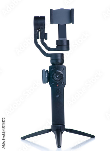 steadicam stabilize for camera mobile phone on white background isolation