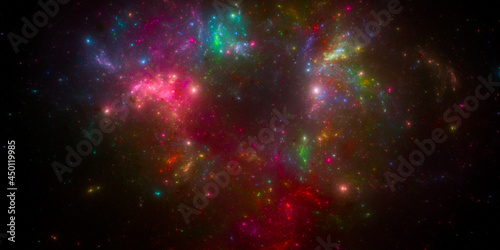 Banner Star field background . Starry outer space background texture . Colorful Starry Night Sky Outer Space background. 3D illustration