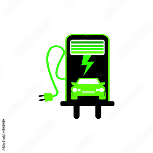 Charger car vector electricity electric energy plug power vehicle battery  transport modern vector illustration