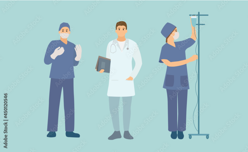 doctor nurse and surgeon in full-length uniform doctor nurse and surgeon in full-length uniform