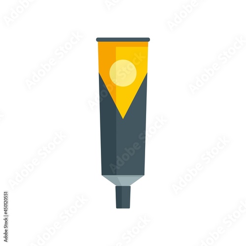 Shoe repair glue tube icon flat isolated vector