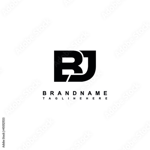 BJ letter logo vector design with white color background photo
