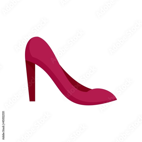 Woman shoe repair icon flat isolated vector
