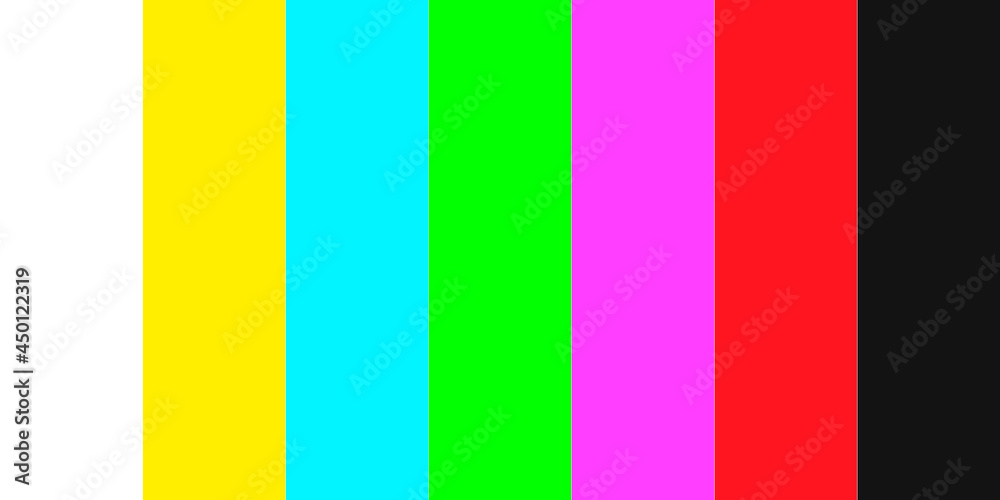 TV test icon has no signal, vertical multi colored stripes on a white background Vector illustration. stock illustration
