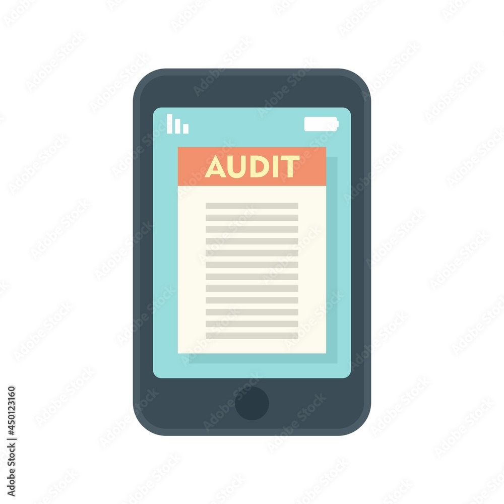 Smartphone audit icon flat isolated vector Smartphone audit icon flat isolated vector