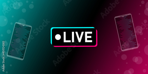 Colored modern background in the style of the social network. Digital background. Stream cover. Social media concept. Vector illustration.