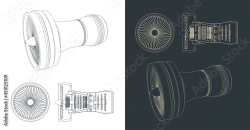 Turbofan engine blueprints