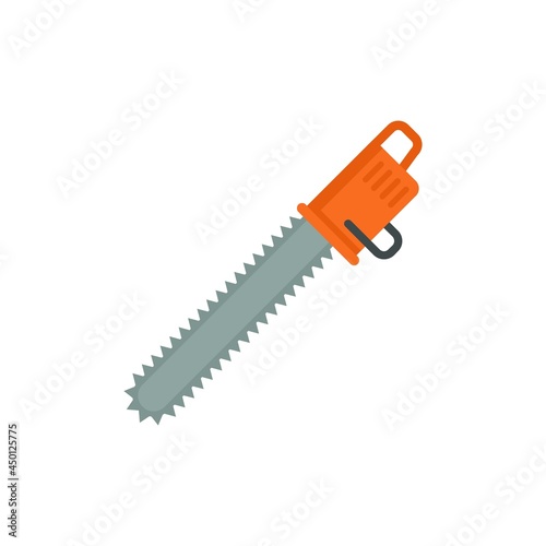 Chain saw icon flat isolated vector