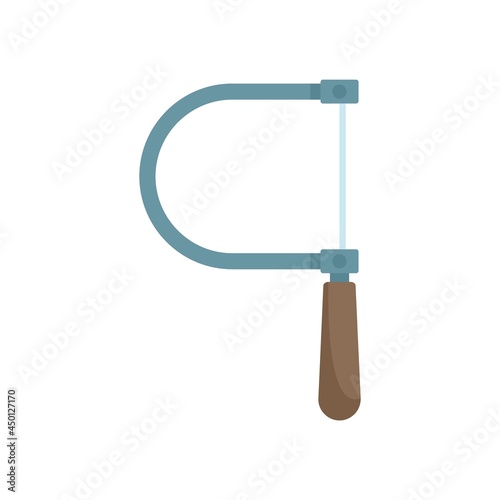 Steel coping saw icon flat isolated vector