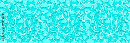 Abstract Seamless Blue- Green Geometric Pattern with Waves. Cellular Texture of Liquid. Raster. 3D Illustration