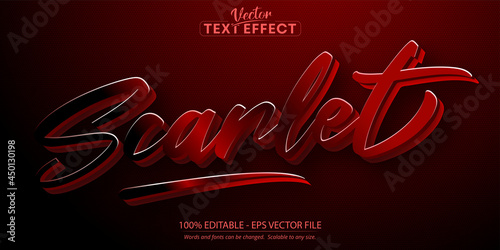 Scarlet text, minimalistic and calligraphic style editable text effect