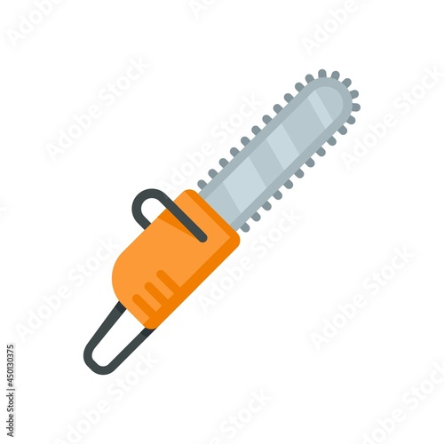 Gasoline chain saw icon flat isolated vector