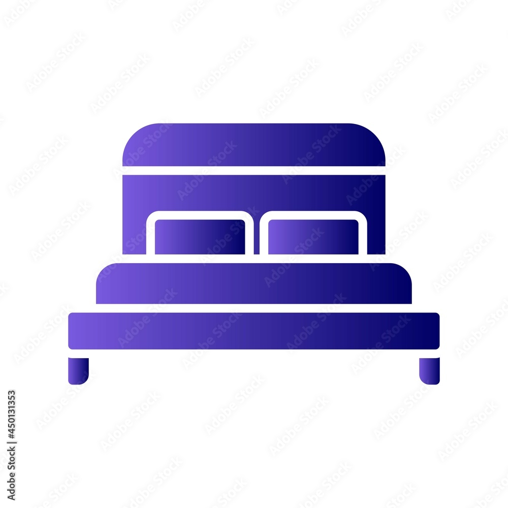 Bed Glyph Gradient Linear Vector Icon Design