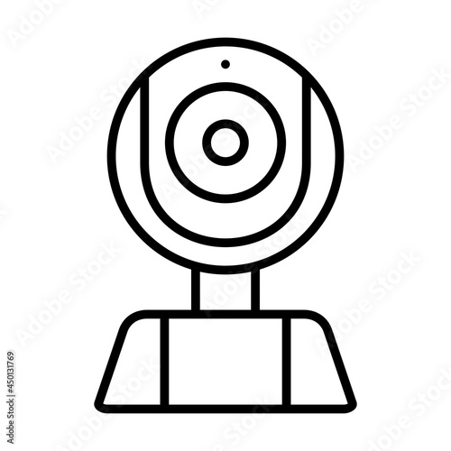 Web Camera Vector Line Icon Design