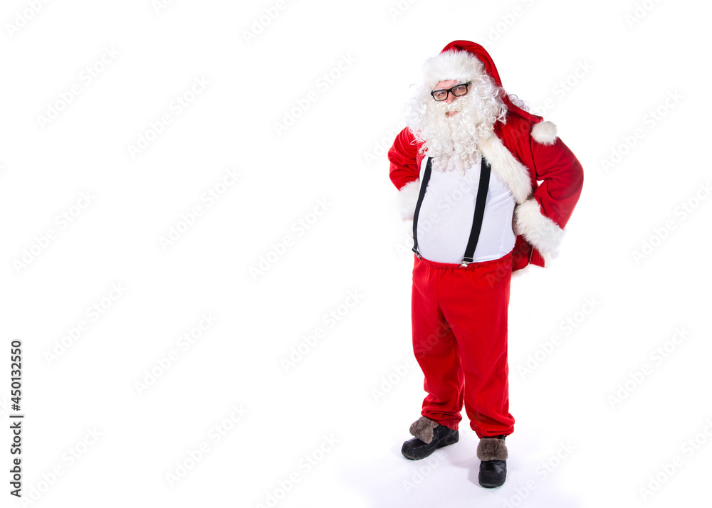 Person in Santa costume posing with hands on hips Person in Santa costume posing with hands on hips