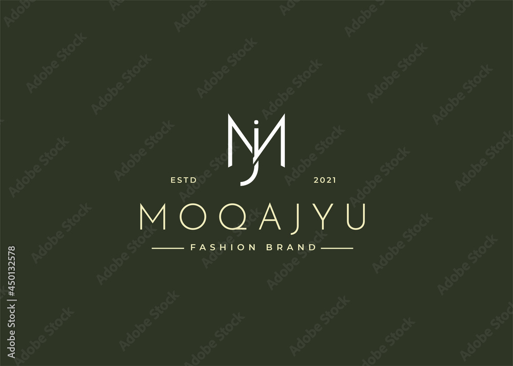 Minimalist Initial M J letter logo design template, Vector illustrations Minimalist Initial M J letter logo design template, Vector illustrations