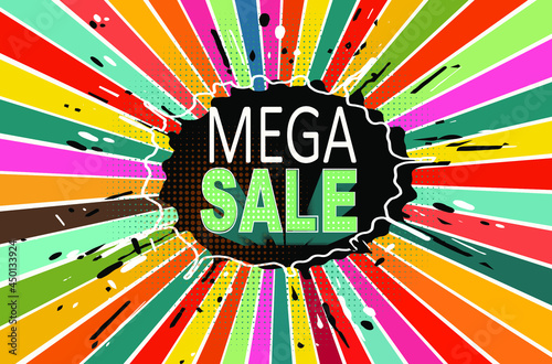 Explosive mega blowout design in pop-art style. Vector
