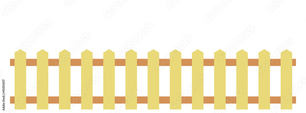 Wooden fence isolated on a white background. Flat style. Vector illustration. Wooden fence isolated on a white background. Flat style. Vector illustration.