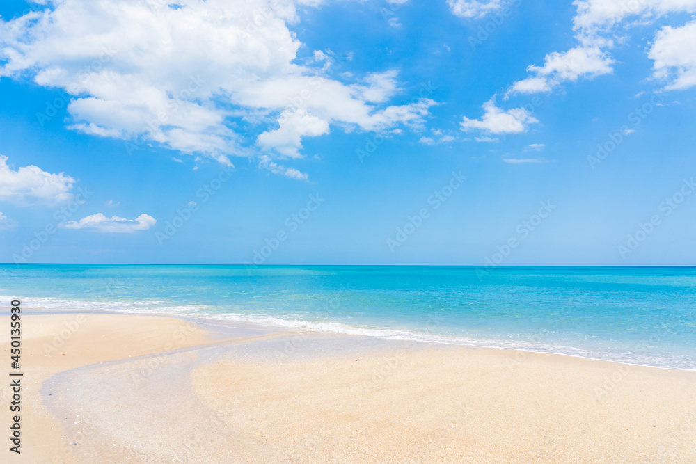 Beautiful view of the beach in Florida in sunny weather