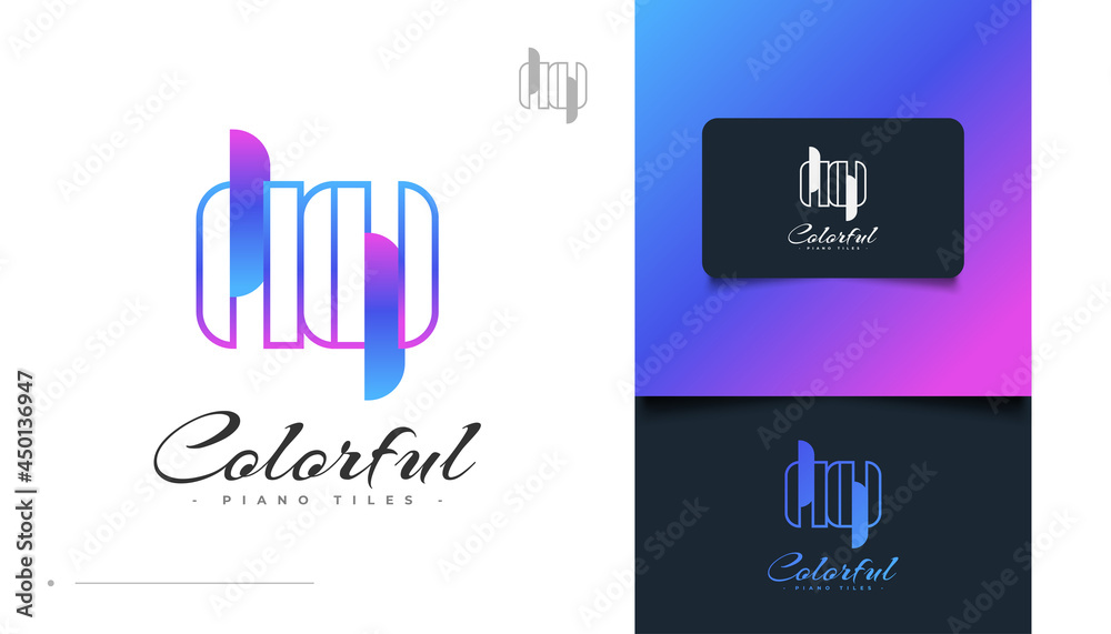 Colorful Piano Tiles Logo Design. Piano Keys Logo for Music or Entertainment Industry Colorful Piano Tiles Logo Design. Piano Keys Logo for Music or Entertainment Industry