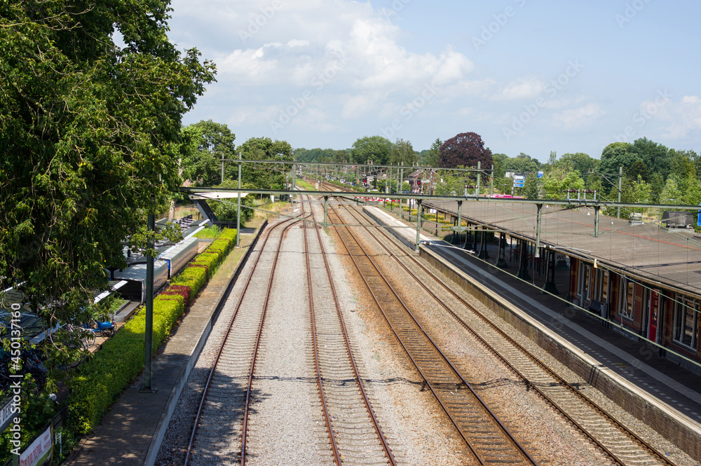 Many railway tracks at station Dieren in the Netherlands