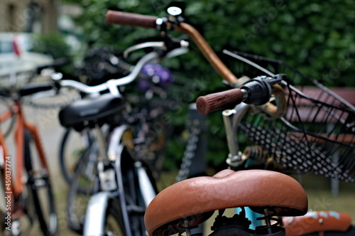 Fototapeta Naklejka Na Ścianę i Meble -  different parts of bicycles taken in close-up