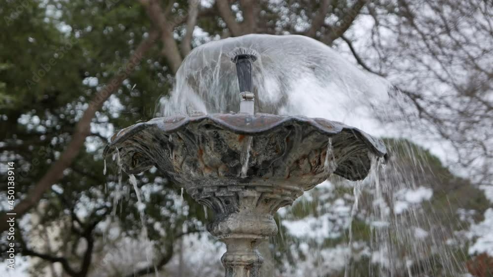 A low angle shot of a water fountain in downtown Waco, Texas. A low angle shot of a water fountain in downtown Waco, Texas.