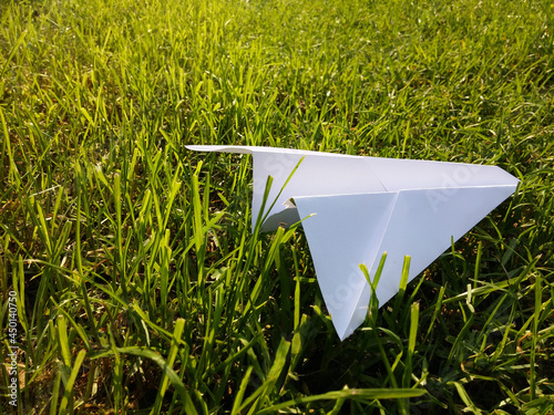 Paper Airplane on the Grass