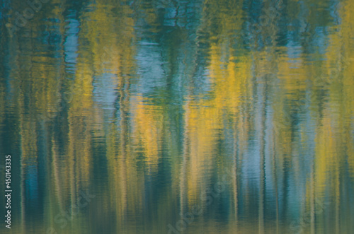 abstract reflection in yellow and blue color background