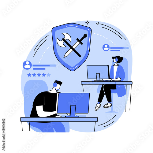 MMORPG abstract concept vector illustration.