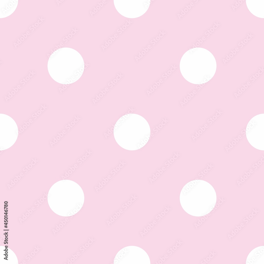 Big polka dots on baby pink background retro seamless vector pattern Big polka dots on baby pink background retro seamless vector pattern