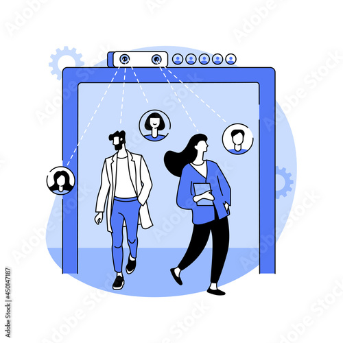 People counter system abstract concept vector illustration.