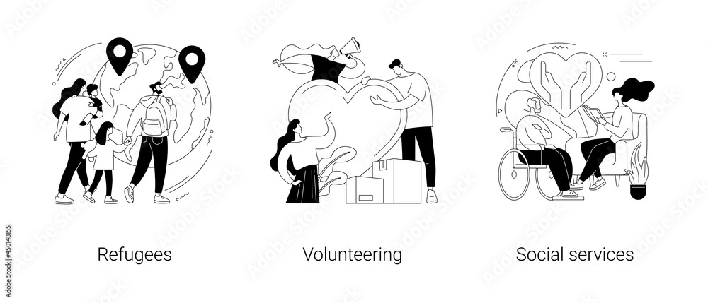 Help people abstract concept vector illustrations. Help people abstract concept vector illustrations.