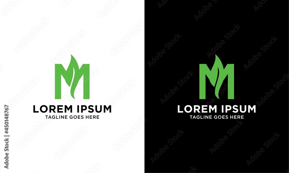 Letter M Leaf Logo Icon Design Template. Beauty, Healthy - Vector Letter M Leaf Logo Icon Design Template. Beauty, Healthy - Vector