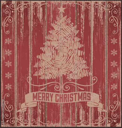 A rustic season's greetings with a hand-painted barn door Christmas 