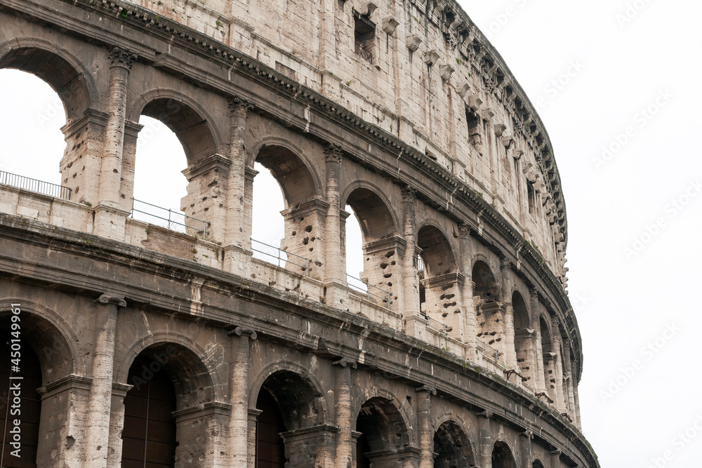 The Colosseum on a cloudy summer day in Rome