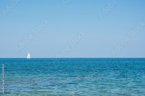 The Adriatic Sea coastline in July north of Novigrad, Istria, Croatia 