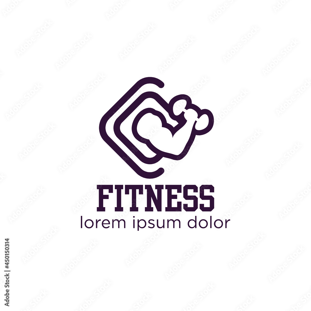 Obraz premium Fitness Center Logo . Sport and fitness logo Design . Gym Logo Icon Design Vector Stock, Fitness Idea logo design inspiration. Fit for work out club, business, or community