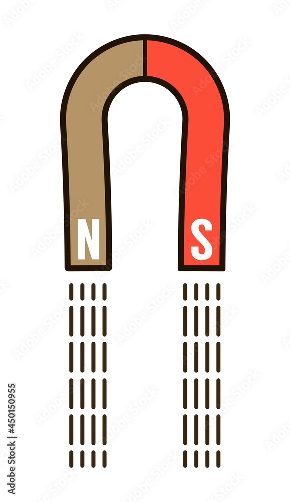 Simple Magnet - Cartoon Vector Illustration Simple Magnet - Cartoon Vector Illustration