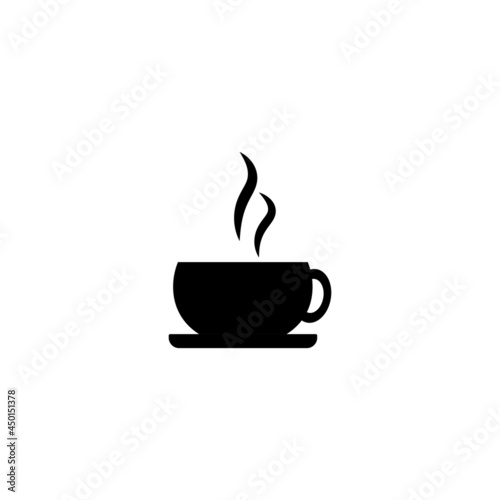 Coffee, tea cup icon in flat style. Coffee mug vector illustration on white isolated background. Drink business concept.