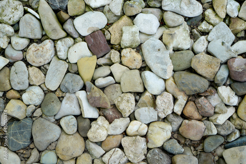 Canvas Print Top view of various beach stones