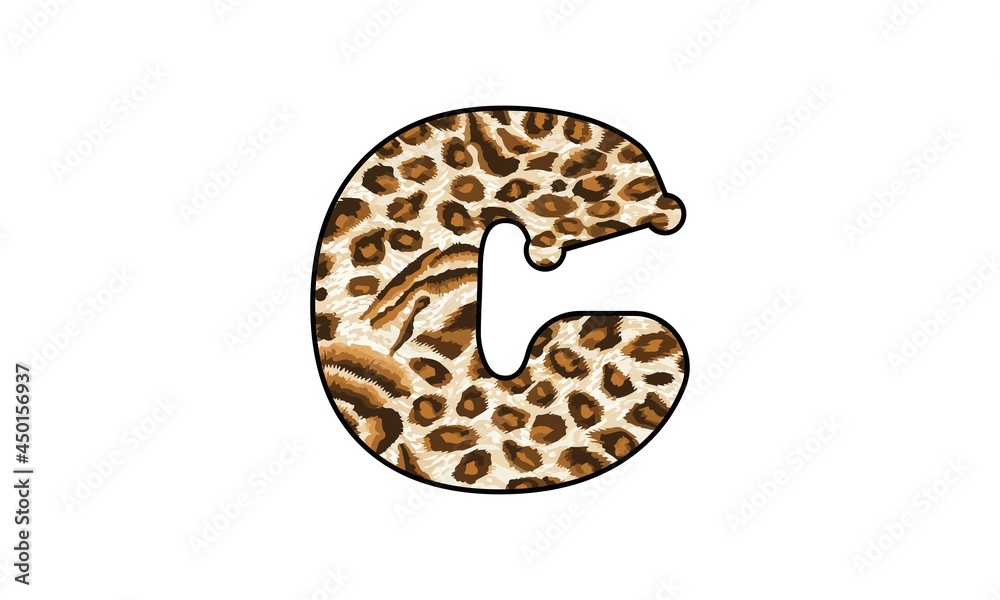 Custom leopard skin alphabet, isolated in white background. Custom leopard skin alphabet, isolated in white background.