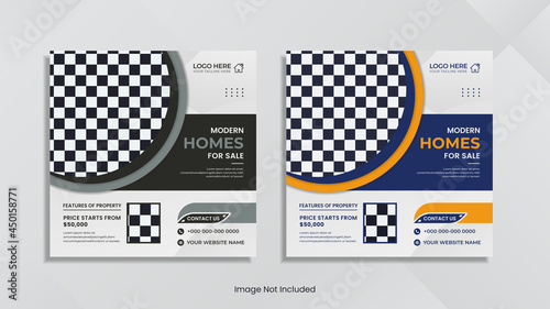 House for sale social media post design with creative round shape.