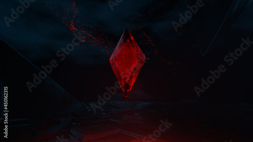 Ruby Manifestation, Ruby red, Chain and ruby