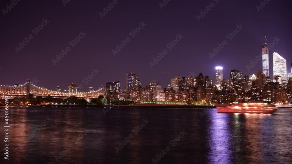 night buildings light on uptown manhattan 4k timelapse from new york night buildings light on uptown manhattan 4k timelapse from new york