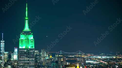 night light manhattan empire view 4k timelapse from new york
