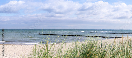 Panorama Ostsee Dünen Wellen Wellenbrecher